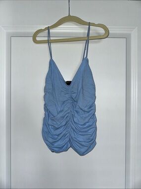 Forever 21 Light Blue Ruched Spaghetti Strap Camisole